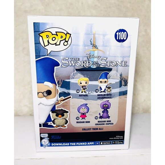 Funko POP! Disney 1100 Merlin with Archimedes The Sword And The Stone +Protector - Picture 3 of 6
